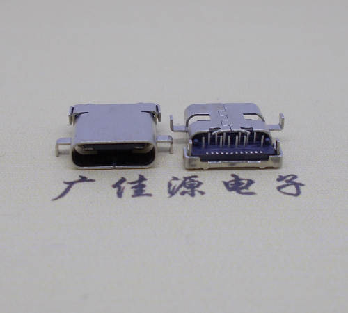 横沥镇卧式沉板usb 3.1 type-c24p母座,端前插后贴smt连接器